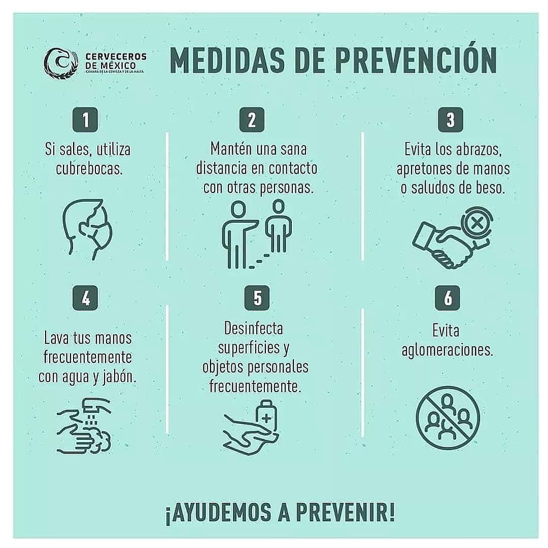 CervecerosdeMex's tweet photo. 🤜🇲🇽 Evitemos contagios siguiendo estas medidas. Cuidándote dices: Te cuido. 🍻🇲🇽 #COVID19 #SoyCervecero #SoyCervecera https://t.co/Ld3mvM98ru