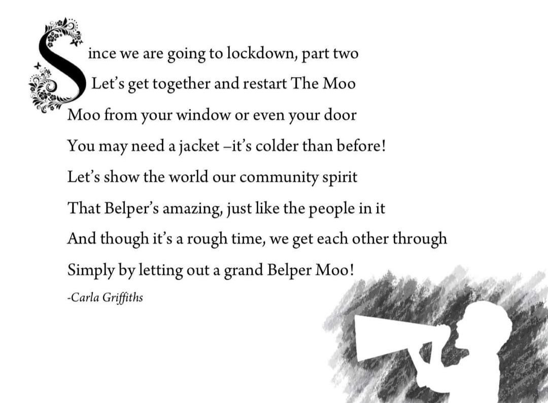 thebelpermoo's tweet photo. Big thank you to Carla for this beautiful poem and art work! How beautiful. We are so lucky in our little town with the talent we have. 
🖤🖤 https://t.co/VKjT6mf6kP