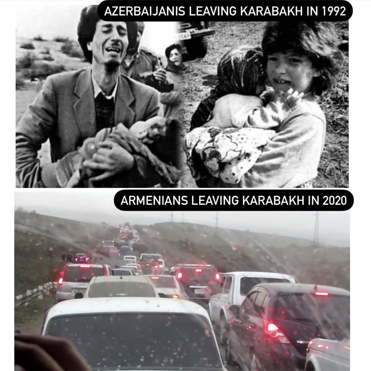 While Armenians have been given the option to flee with whatever they want to take with them, same was not an option for Azeris who were massacared 28 years back. #Shusha #Azerbaijan #Armenia #Karabakh