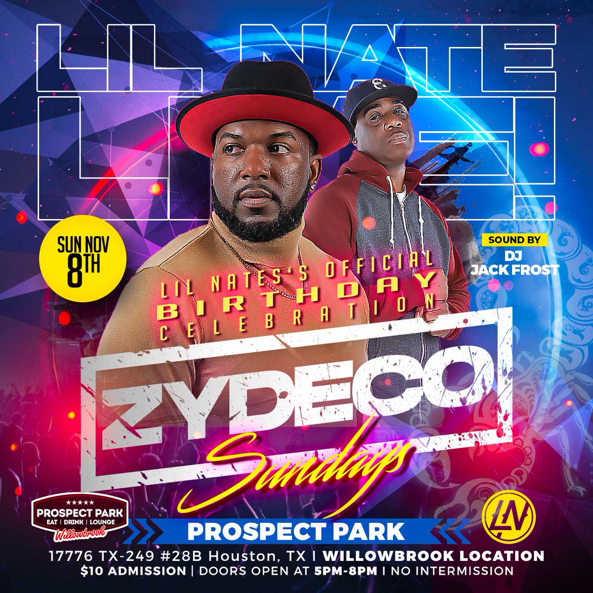 babyboyofzydeco's tweet photo. ****TODAY****
[Lil' Nate's Official Birthday Celebration]
Lil Nate Live!
Sun.11.8.20
Prospect Park {Willowbrook Location}
[Zydeco Sundays] 10$ ADMISSION 
w/Dj Jack Frost
(17776 TX-249 #28B)
Houston, TX
5pm-8pm (No Intermission)

#prospectpark
#zydeco 
#lilnate 
#houston
#texas https://t.co/rW8cIXlGAt