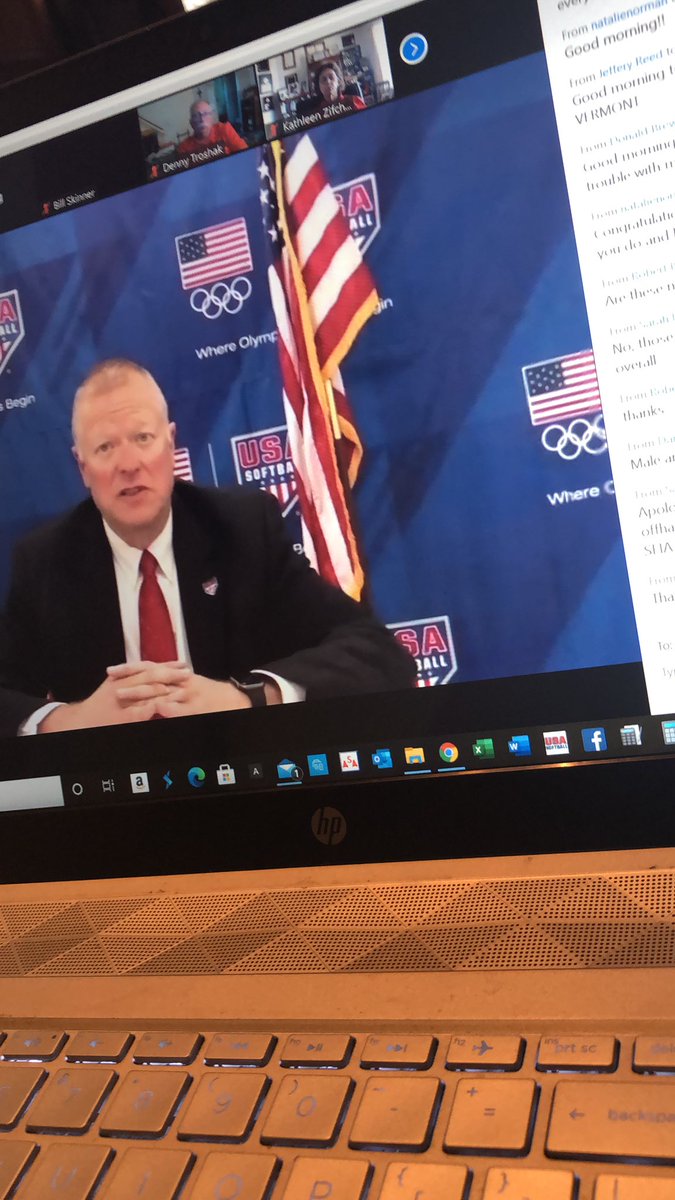 UsasoftballMo's tweet photo. No in-person council meeting this year, but thanks to Zoom USA Softball is still conducting its annual business. Praying to get back to normal in 2021. https://t.co/qk4FPU2PzL