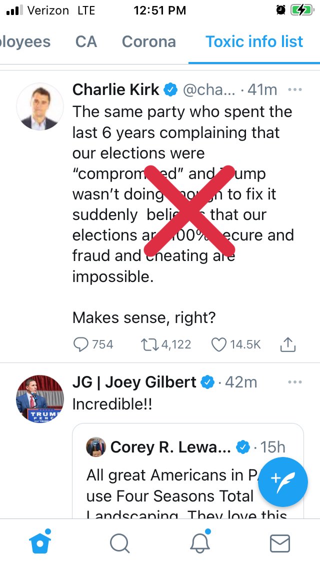 Influentials with hundreds of thousands of followers including even governors, will continue to work to question the results until Trump concedes. Some tweets are opinions / fine but others are terrible so context is important.