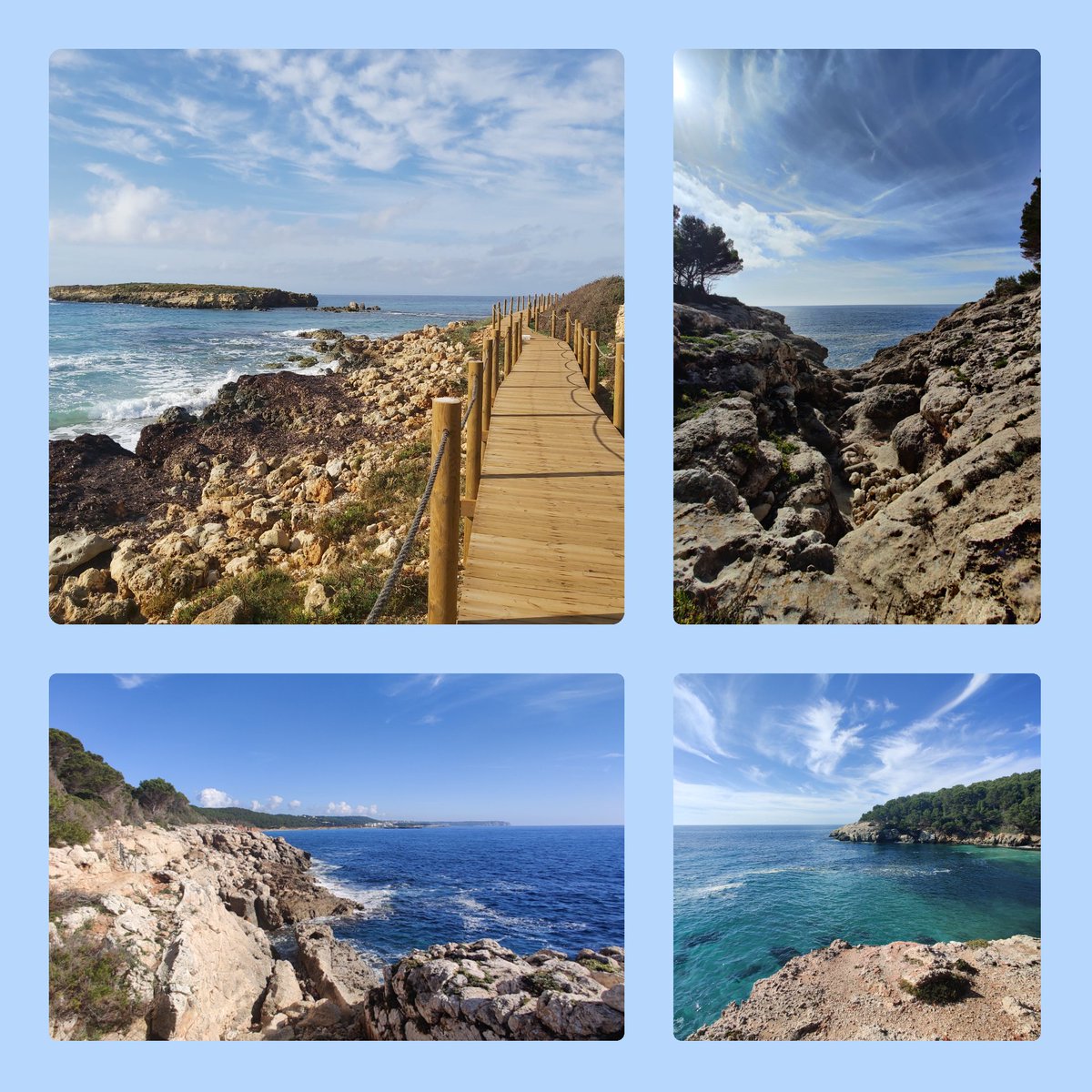 LopezColomar's tweet photo. Avui de matí ha set de caminata. Un troç de Camí de Cavalls, de  Sant Tomàs a Cala Escorxada. #22121 #22121UIB https://t.co/njLUCuvCyZ