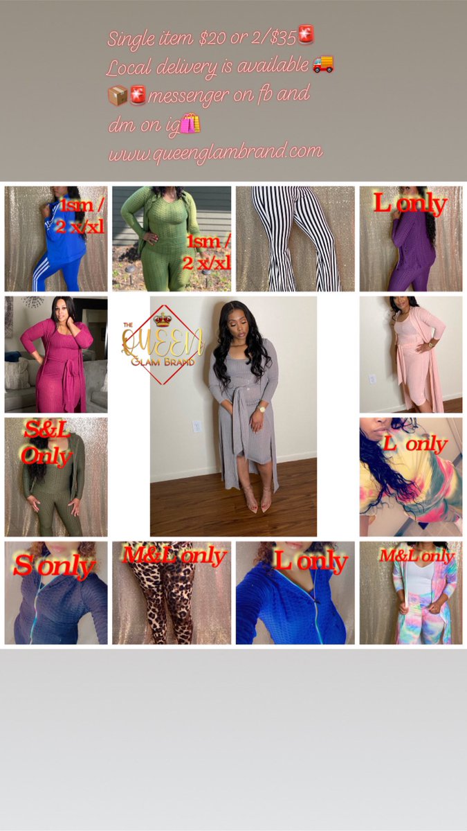 queenglambrand's tweet photo. Single item $20 or 2/$35🚨Local delivery is available 🚚📦🚨messenger on fb and dm on ig🛍 https://t.co/2pq3GFn2S3 #queenglam #QueenPlus #kcmoboutique #fallcollection #curvyQueen #active&amp;casualwear
 #supportblackbusiness #retailtherapy #retailboutique #onlineboutique https://t.co/ytRTgqbtS9