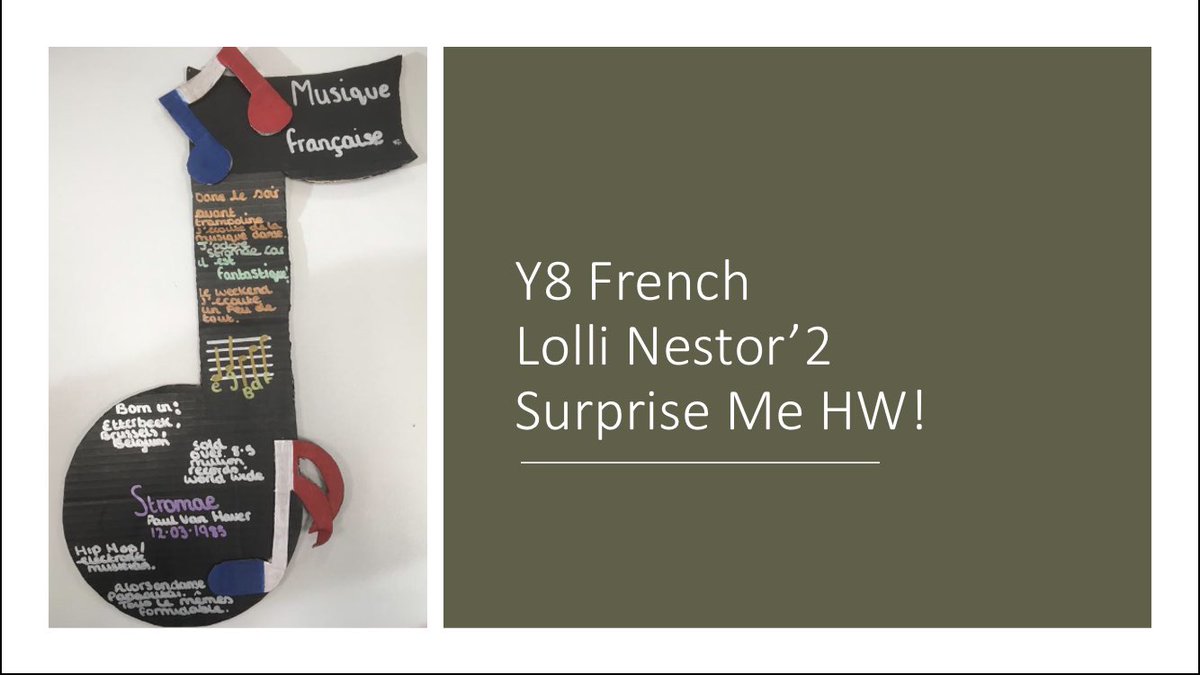 grange_mfl's tweet photo. Excellent Y8 French Surprise Me Homework’s for Miss O’Loughlin’s classes! Well done to all! #aboveandbeyond #aspire #creativehomework #frenchlearning 🇫🇷😲 https://t.co/Cz5IOFuIml