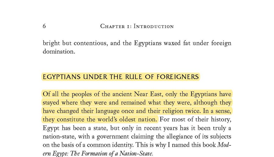 21) Egyptologists dedicate entire sections of their books to how remarkable it is that Egyptians weren't affected much by all the subsequent invasions. The only thing that changed over the last 7000 years was that we changed our language once and religion twice. That's it.