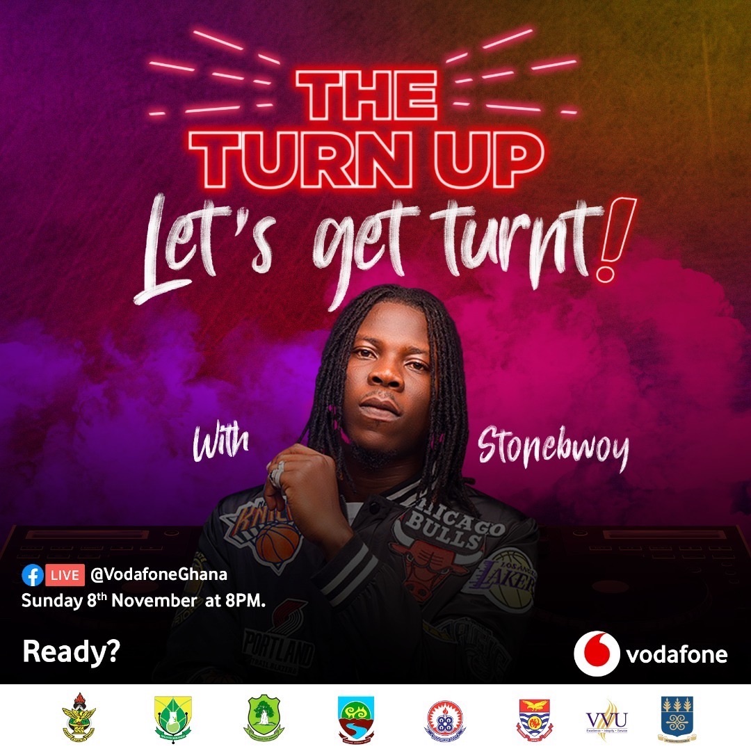 stonebwoy's tweet photo. The TURN UP is ON @VodafoneGhana Facebook Live!! Let’s Go.... https://t.co/cB5WWIy2sX