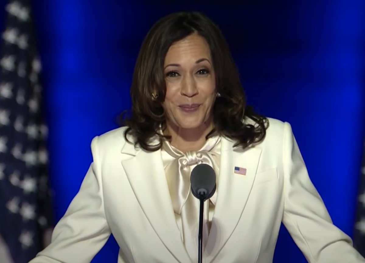 tipragmata's tweet photo. Best Single Eyebrow Raise of 2020: "But while I may be the first woman in this office, I will not be the last." #Kamalaeybrow #Kamalaspeech https://t.co/wquKw111He