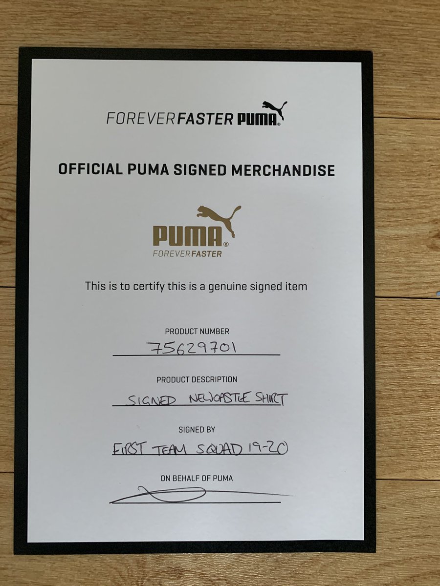 MarcSDuffy's tweet photo. I’m raffling a signed #NUFC 2019/20 shirt (the Covid break season!) with certificate of authenticity, to raise money Leam Rangers U12 girls. Every penny goes to the team. Tickets are £5 each &amp; the winner will be drawn by my daughter on Saturday Nov28. DM me if you’d like a ticket https://t.co/qE8j0R9OHT
