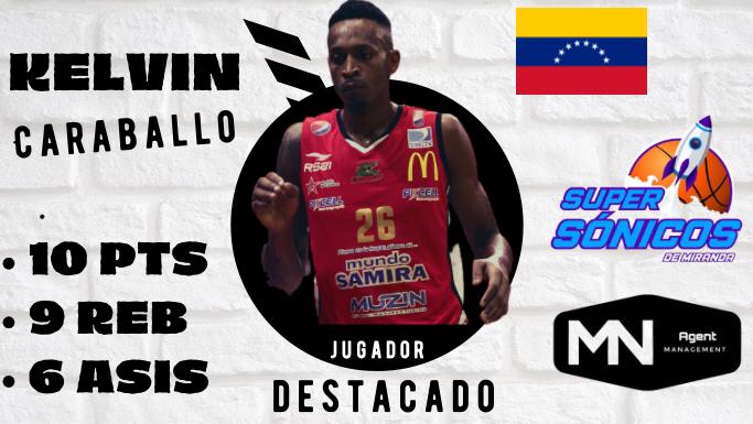 🇨🇴#JugadorDestacado - Nuestro ala pívot <a href="/KelvinCarabal15/">Kelvin Caraballo</a> elegido como uno de los jugadores destacados del partido. @supersmiranda <a href="/SuperligaVen/">Superliga de Baloncesto</a> #TeamMNAgent 🇨🇴🏀👏