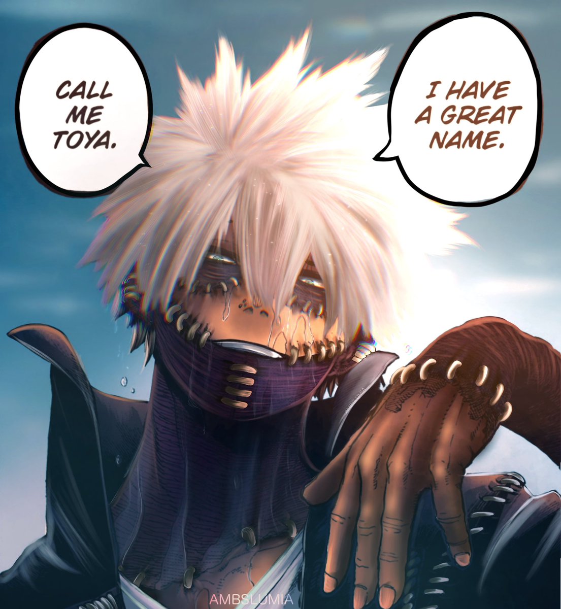 AMBSLUMIA's tweet photo. MHA 289 ‘Toya, Rising’ 

PLEASE WHY IS HE SO BEAUTIFUL 
#mha289 #bnha289 #MHA290Spoilers #bnhaspoilers #dabi https://t.co/tOdEd3FSV1