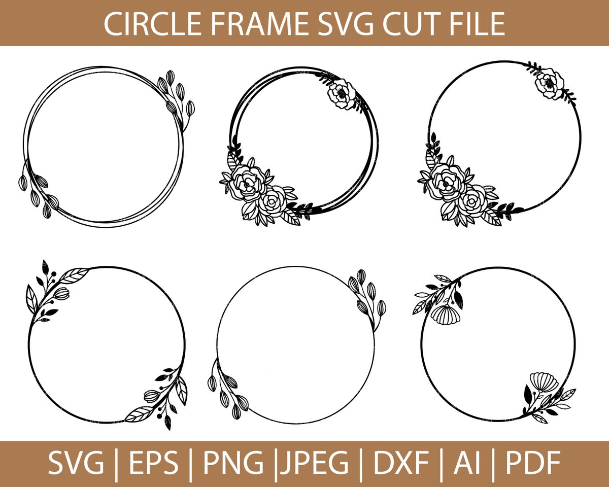 Download Mesha Arts On Twitter Excited To Share The Latest Addition To My Etsy Shop Foral Wreath Svg Flower Wreath Svg Monogram Frame Floral Frames Svg Png Jpg Circle Frame Silhouette Cut Files