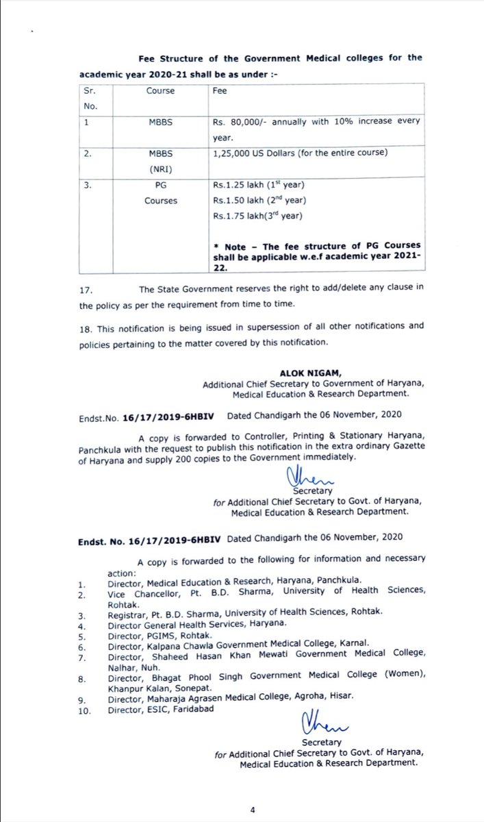 Case in point : The Haryana Govt has come up with an outrageous policy that at the time of admission to a Govt. Medical College for MBBS course, a candidate shall have to execute an annual bond for an amount of Rs.10 Lakh, which is to be paid at the start of every academic year.