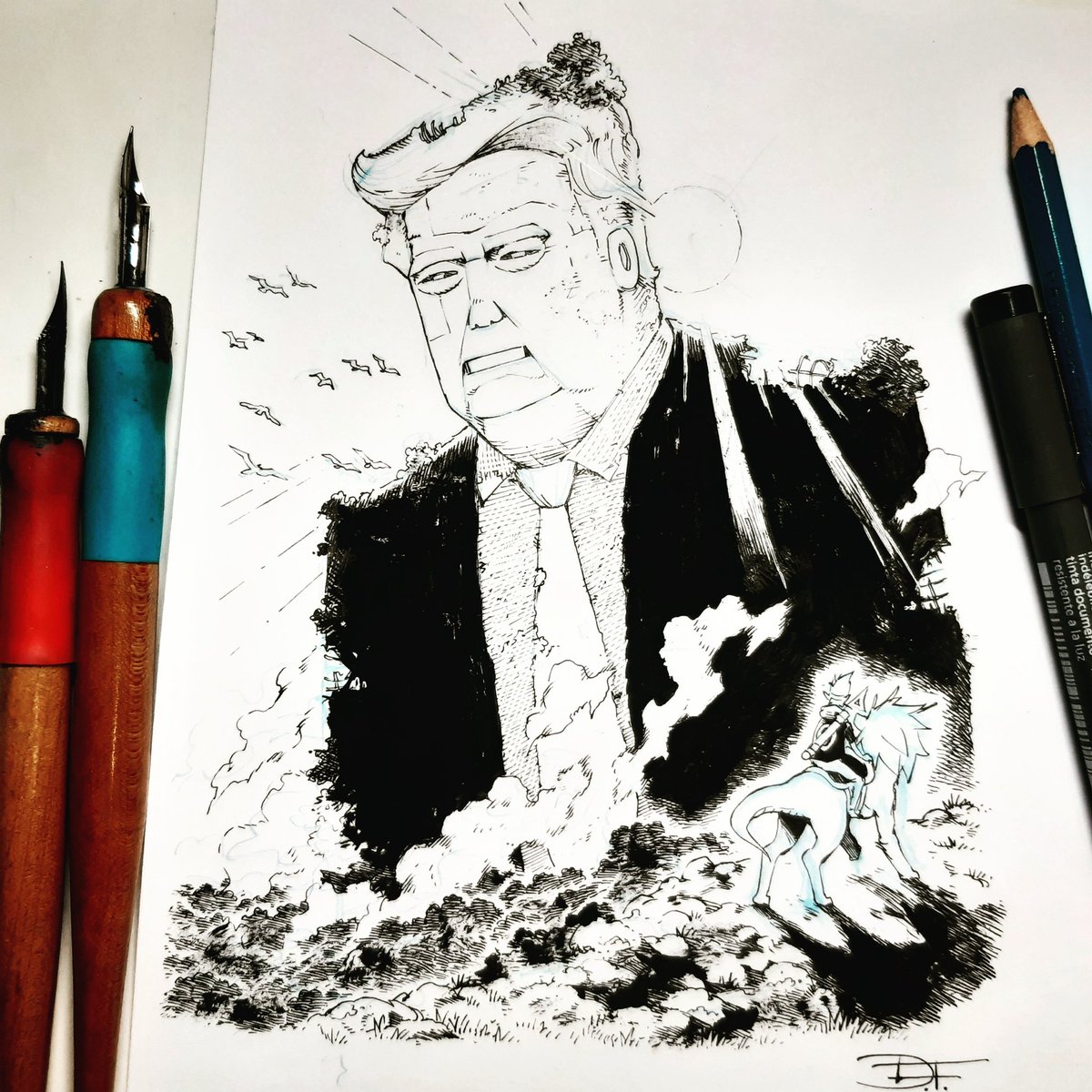 DavidFueleki's tweet photo. Ein Relikt einer finsteren Vergangenheit.
Und ja, Nio und Sudoku sind auf dem Bild, aber der riesige Mecha-Trump ist nicht in-canon mit dem "Demon Mind Game"-Universum.
#trump #uspresident #ElectionDay #DumpTrump #election2020 #demonmindgame #gpen https://t.co/ahhjvsRFkq
