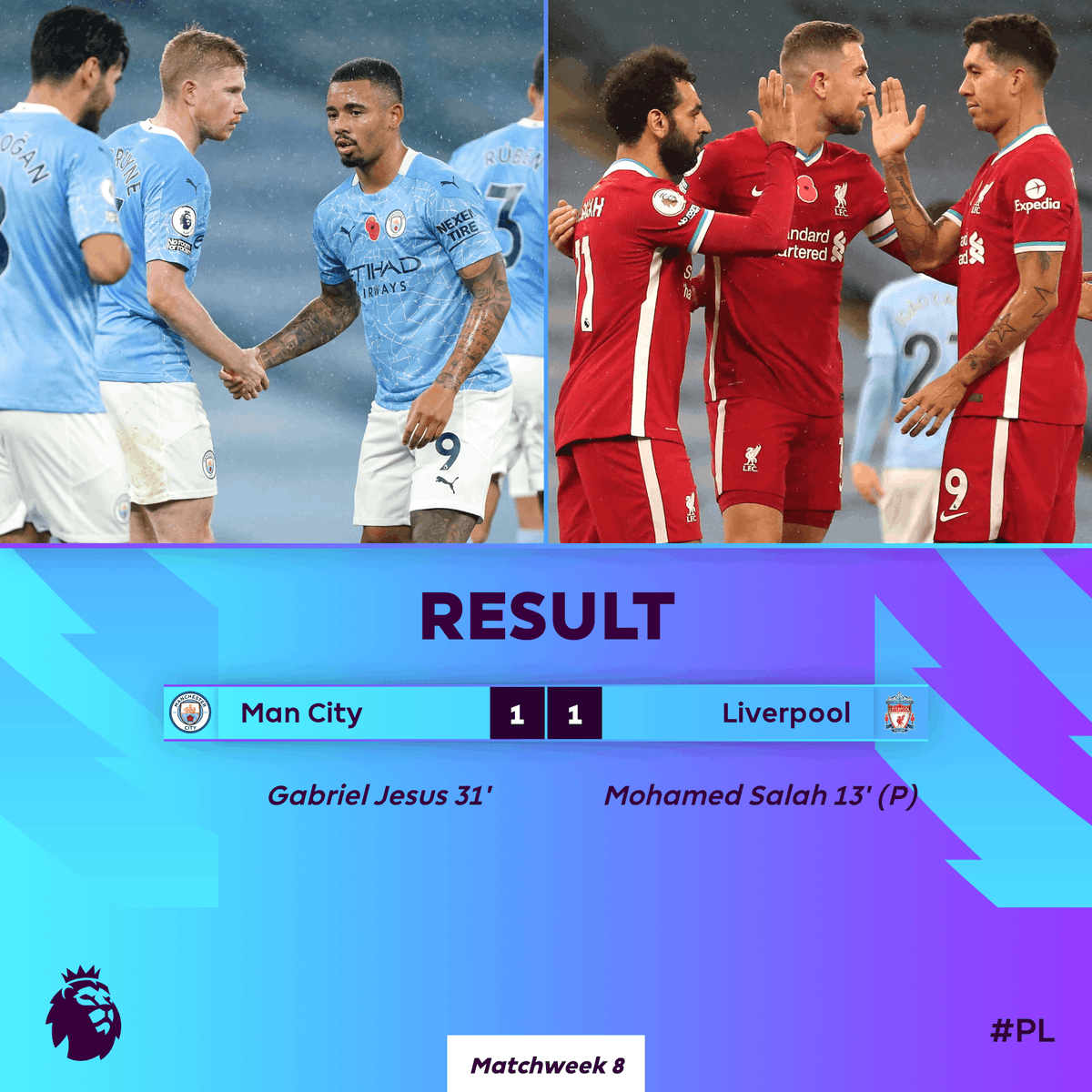 premierleague's tweet photo. The points are shared after a pulsating draw
#MCILIV https://t.co/iSiTAwLFVd