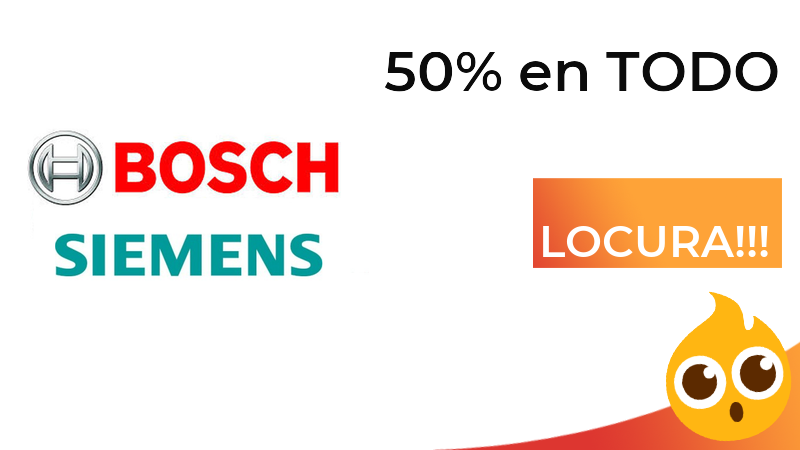 chollometro's tweet photo. ¡Locura de descuento! 50% en TODO en las webs de Bosch, Balay, Siemens... ¡Se están saturando las webs!  ➡️ https://t.co/reSxykPxU1 https://t.co/Unf3aHyPBt