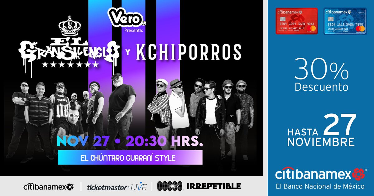 A bailar al ritmo del chúntaro guaraní style en #OCESAIrrepetible! Se abrirá un portal con mucho sabor México y Paraguay. <a href="/Dulces_Vero/">Dulces Vero</a> presenta a <a href="/_ElGranSilencio/">ElGranSilencio</a> y <a href="/kchiporros/">Kchiporros</a>, quienes llegarán hasta tu hogar a través de Ticketmaster Live <a href="/Ticketmaster_Me/">Ticketmaster México</a>