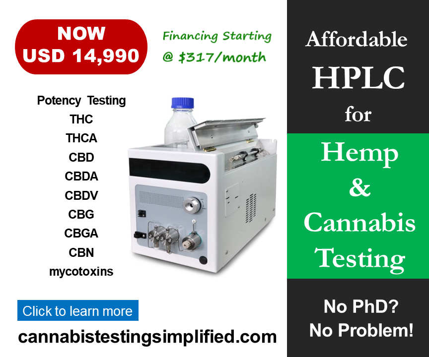 cannabistest1's tweet image. No Ph.D. ? No Problem!

This simple-to-use micro HPLC is suitable for use by those without prior laboratory experience or science background.
#hplc #CannabisCommunity #thctesting #CBD #cbdoil #cannabisgrower #usa #canada #Europe #Canna #CannabisNews #hemp