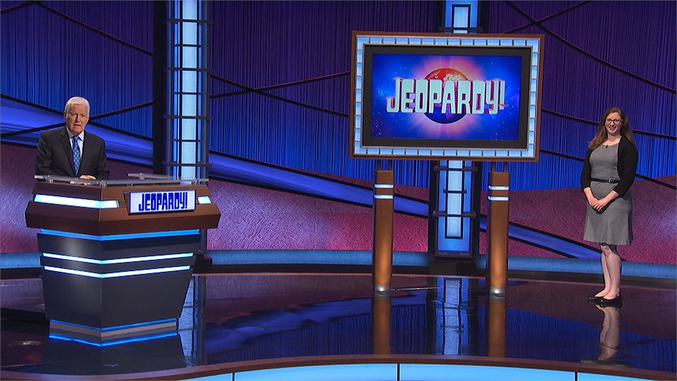MegGardiner1's tweet photo. I’d been saving exciting news for my friends and family: My daughter, Kate, is scheduled to be on Jeopardy this Thursday. She taped the show in early September. I’m so proud of her, and so glad she got to meet Alex Trebek. 

#AlexTrebek #RIPAlexTrebek https://t.co/y0rOD7SKub
