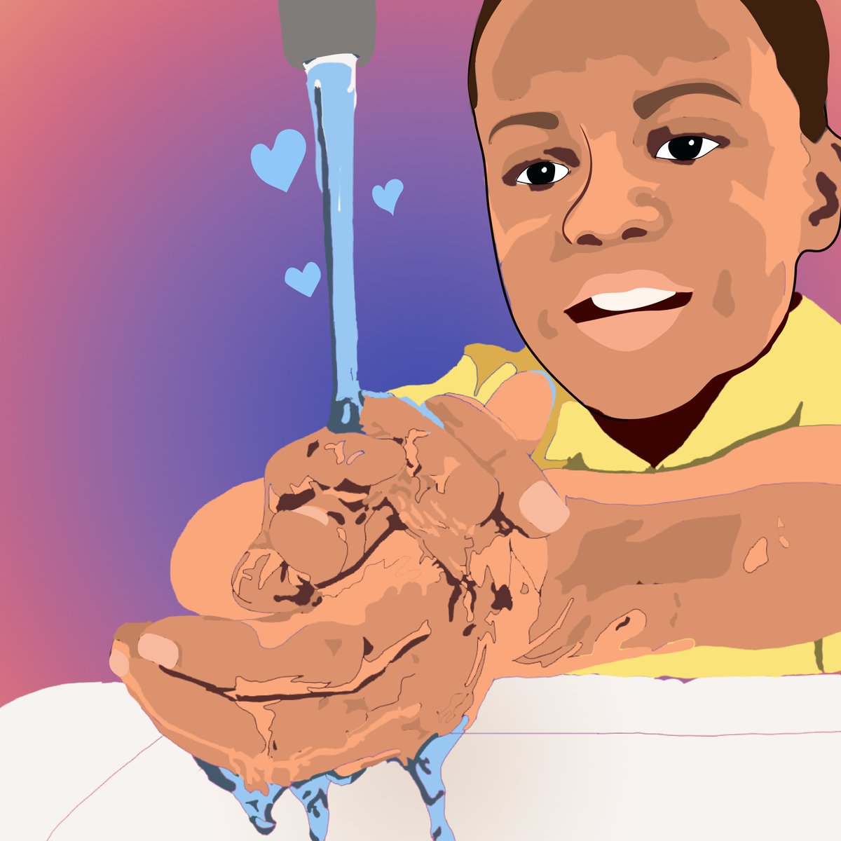 Culture_LA's tweet photo. The Art of Wellbeing by South Central LA artists. A collection of works that envision COVID-19 safety.

Commissioned through the collaborative efforts of the City's Emergency Management Department, DCA and @lacommons.

🎨Amani Holbert
"Wash Your Hands"
Digital image, 2020 https://t.co/MQ05GjwgR6