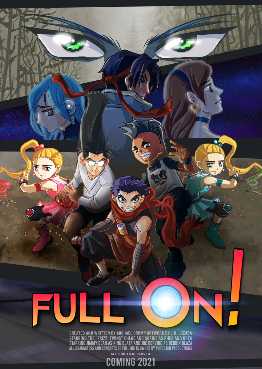 PureLionPro's tweet image. Introducing our new animated series "Full On!" Coming 2021 Created and Written by Michael Crump, starring actresses from the Walking Dead series,  Sophie and Chloe Frizzi. Also starring Jimmy Dean  and Joe Corvino, amazing work on the art by artist J.R. Lozada