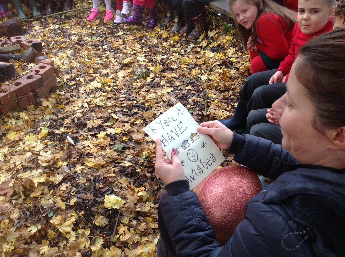 CherryOrchardPS's tweet photo. Year 3 had a mysterious delivery of chocolate and went into Forest School to eat it in secret. There they discovered an unusual egg, with a note inside it granting everyone 3 wishes! @CherryOrchardPS @RiversTsa #hookintolearning #aweandwonder #newtopic https://t.co/zeorsw9XOj