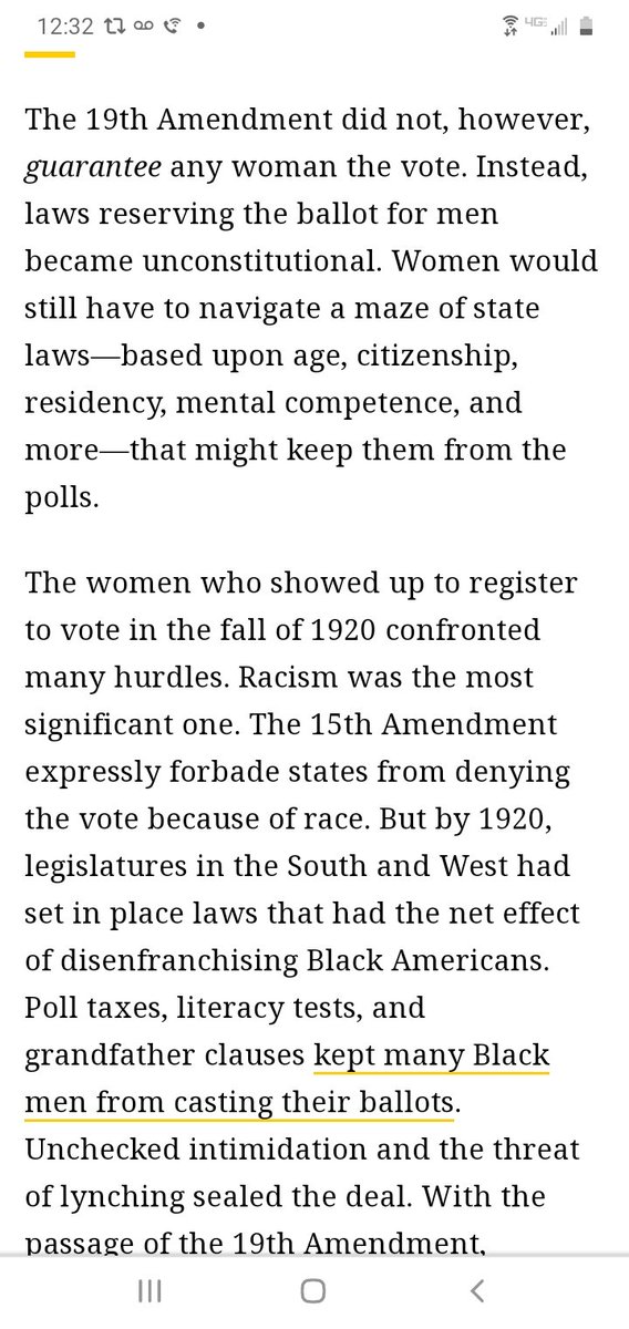 Though I feel like "many" does some heavy lifting here when compared to the number of Black women nationally who were not able to register to vote or cast ballots, this is very critical history- that there absolutely were some Black wmn who voted in 1920. https://api.nationalgeographic.com/distribution/public/amp/history/2020/08/black-women-continued-fighting-for-vote-after-19th-amendment