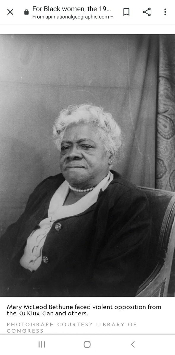 You know Stacey Abrams.Make sure you know the originals.Black women like Fannie William's and Mary McLeod Bethune (here) faced the violence of the white citizenry, state violence and the KKK to register BW and prepare BW for the arbitrary voting tests and get poll taxes paid.