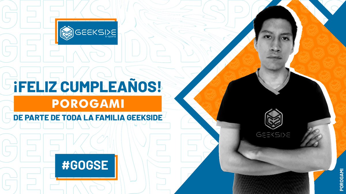 Geekside_Sports's tweet photo. ¡Feliz cumpleaños a nuestro pequeño #PorogGod!
De parte de toda la familia #GeekSide queremos felicitar a uno de los jugadores más queridos por nuestra comunidad, nuestros mejores deseos, y esperamos que como regalo de cumpleaños le den un buff a #Akali. 🥳
#GoGSE https://t.co/M1MGqAh3Gc
