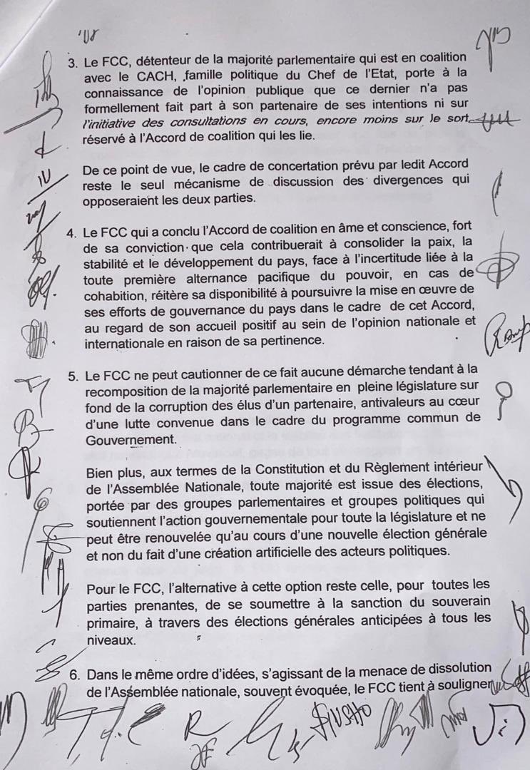 soniarolley's tweet photo. #RDC #UnionSacrée : déclaration intégrale @FCC_RDC : pr dialoguer mais pas en dehors du cadre de l’accord, pas averti par son partenaire des consultations, reste favorable à poursuivre la mise en œuvre de l’accord, contre la recomposition, évoque des élections anticipées https://t.co/6yFrT6FDky