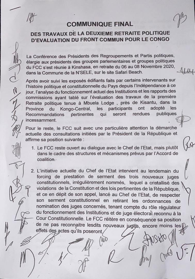 soniarolley's tweet photo. #RDC #UnionSacrée : déclaration intégrale @FCC_RDC : pr dialoguer mais pas en dehors du cadre de l’accord, pas averti par son partenaire des consultations, reste favorable à poursuivre la mise en œuvre de l’accord, contre la recomposition, évoque des élections anticipées https://t.co/6yFrT6FDky