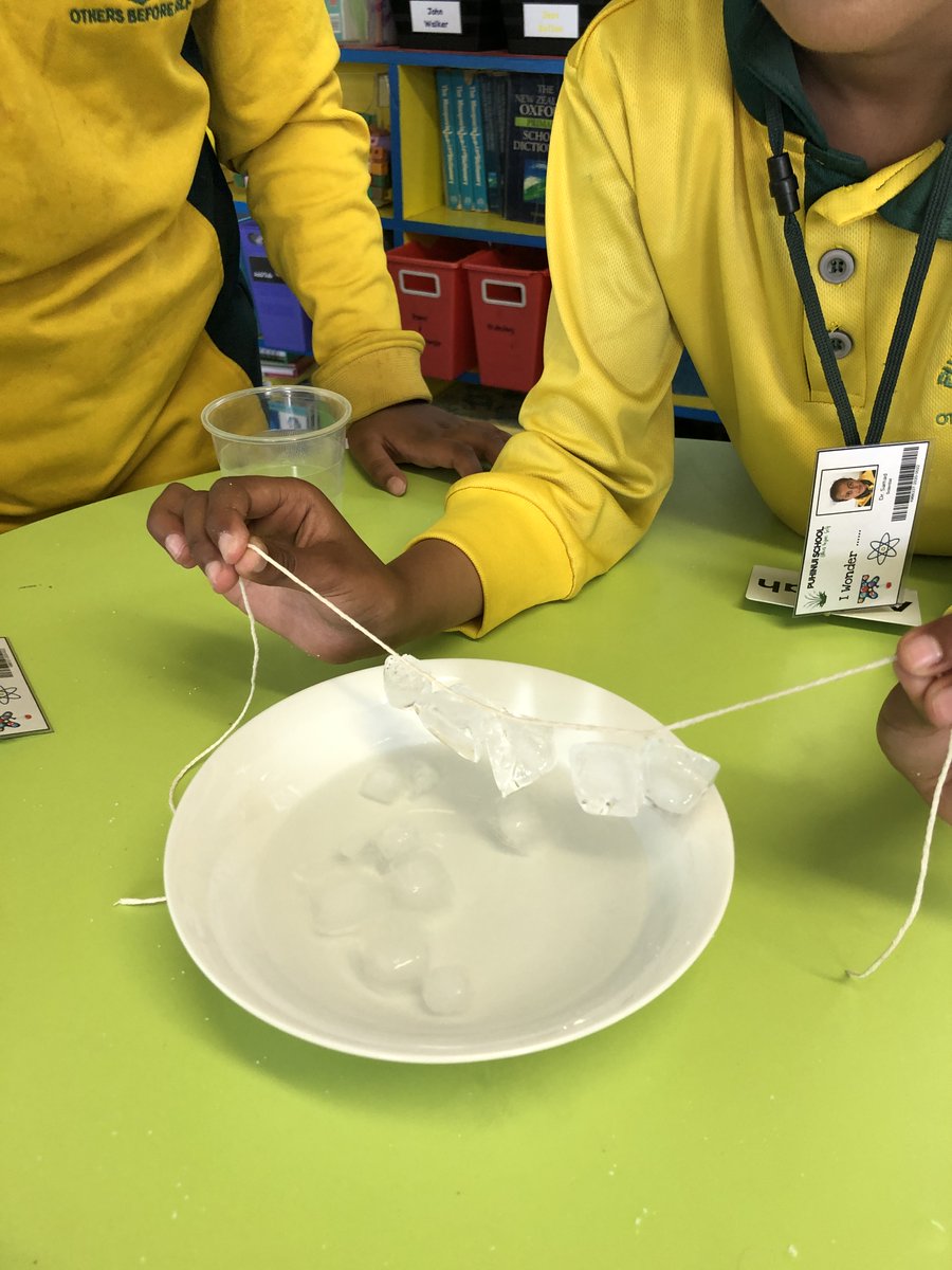 PuhinuiS's tweet image. Ice Fishing: looking at the #freezing temperature of water and how salt can change it. #howcool #handsonlearning #STEM #sciencekids