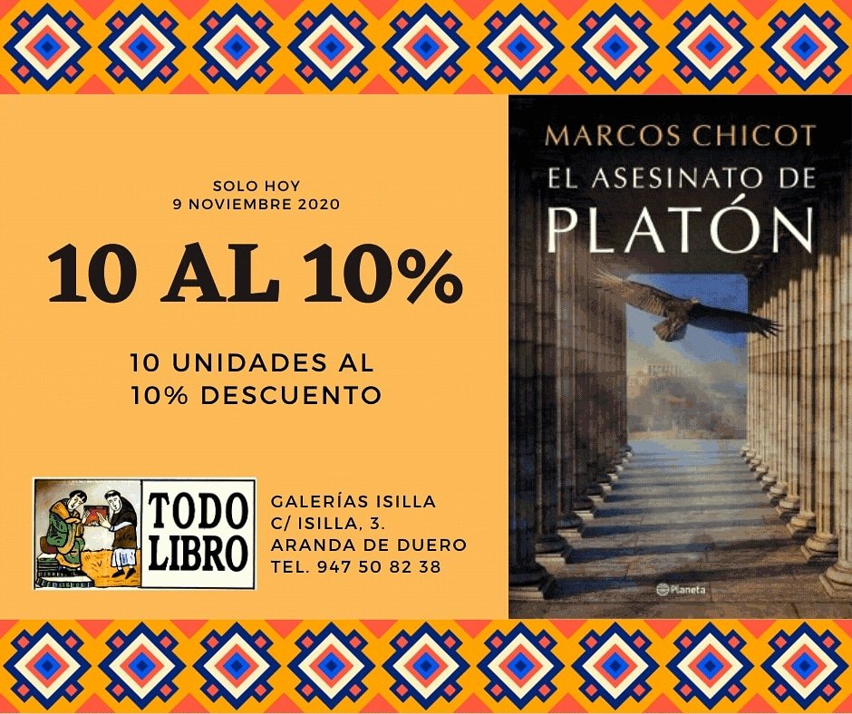 todolibro's tweet photo. 10 al 10% de descuento. Sólo 10 ejemplares para los 10 primeros lectores que lo adquieran en la librería el lunes 9 noviembre en @CC_Isilla 
#ArandadeDuero #RiberadelDuero https://t.co/nz20eDA23A
