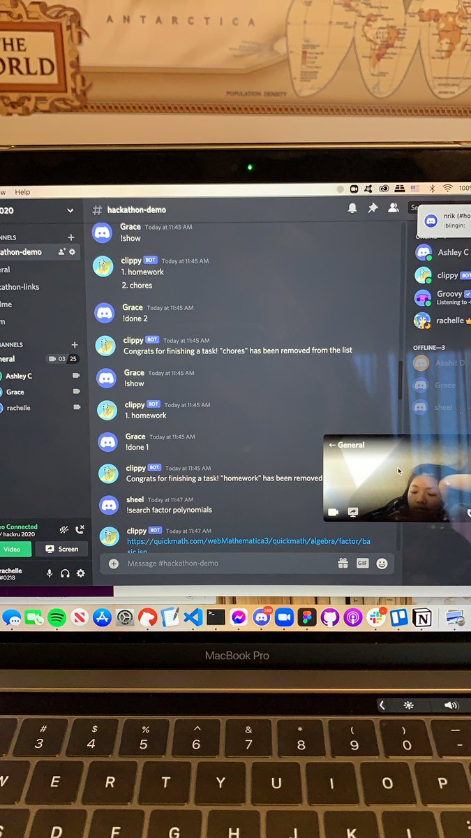 rachellecha2's tweet photo. #HackRUF20 #HackAllKnight we created a discord bot!! https://t.co/K5bjFu3gH3