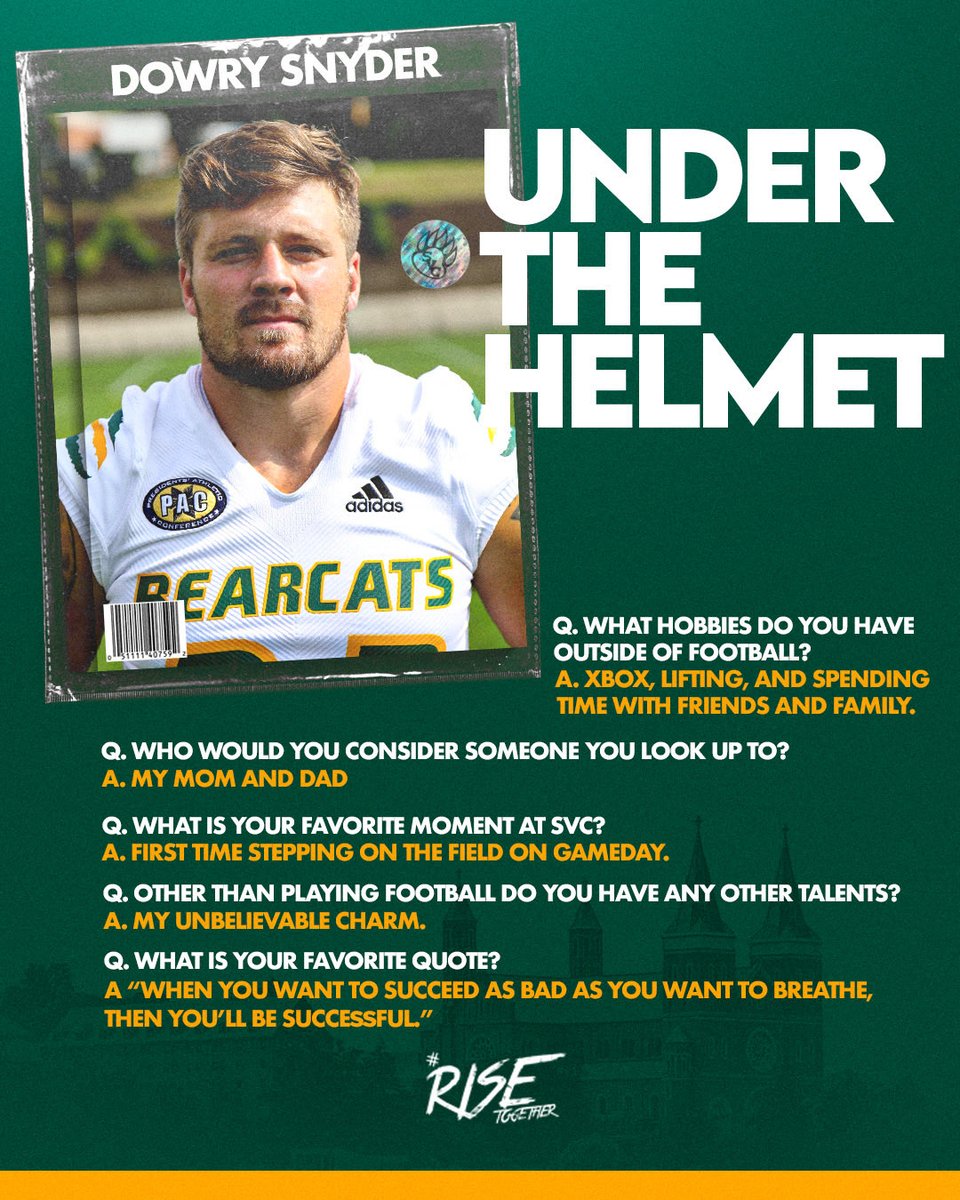 SVC_FTBL's tweet photo. #SegmentSunday #UnderTheHelmet with Dowry Snyder! #RiseTogether https://t.co/u2QPAVUP2q