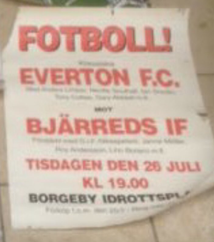 #140 Bjarreds IF 0-5 EFC -Jul 26, 1994. The final match of EFC’s tour of Sweden saw them bounce back with a 5-0 win over local side Bjarreds IF. The goals came from Tony Cottee, Graham Stuart and a hat trick from Brett Angell. These would prove to be Angell’s final goals for EFC.