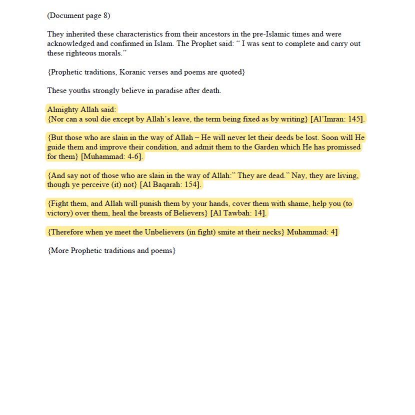 5/n Then Osama mentions Al’Imran: 145, Muhammad: 4-6, Al Baqarah: 154, Al Tawbah: 14, Muhammad: 4.Interestingly Muhammad: 4, talks off beheading.