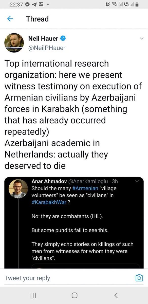 arpi_muradyan's tweet photo. @UniLeiden @UniLeidenNews 
This person who works at the @UniLeiden calls for violence and justifies war crimes. Me and many others don’t think it is in line with the Uni’s values and would add in its good name. Act now and remove this person from the position! https://t.co/NzUzCBV046