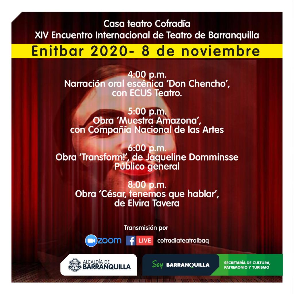 SecCulturaBaq's tweet photo. Sigue conectado a la agenda cultural dominical con los dos encuentros -de escritores y de poetas- en la Franja Foro Lector de la @ferialibraq, liderado por @BarranquillaCPT.
También puedes disfrutar de teatro con #Enitbar. Encuentra los links de acceso en: https://t.co/wkg3mfUZ9b https://t.co/5B6cNtl0JG