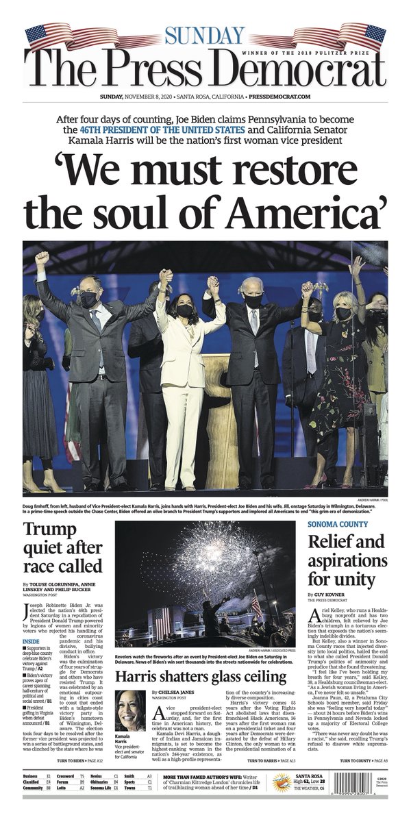 Ted Appel (@tedappel) on Twitter photo If journalism is the first draft of history, then today’s front page from <a href="/NorthBayNews/">The Press Democrat</a> marks the beginning of a new chapter If journalism is the first draft of history, then today’s front page from <a href="/NorthBayNews/">The Press Democrat</a> marks the beginning of a new chapter