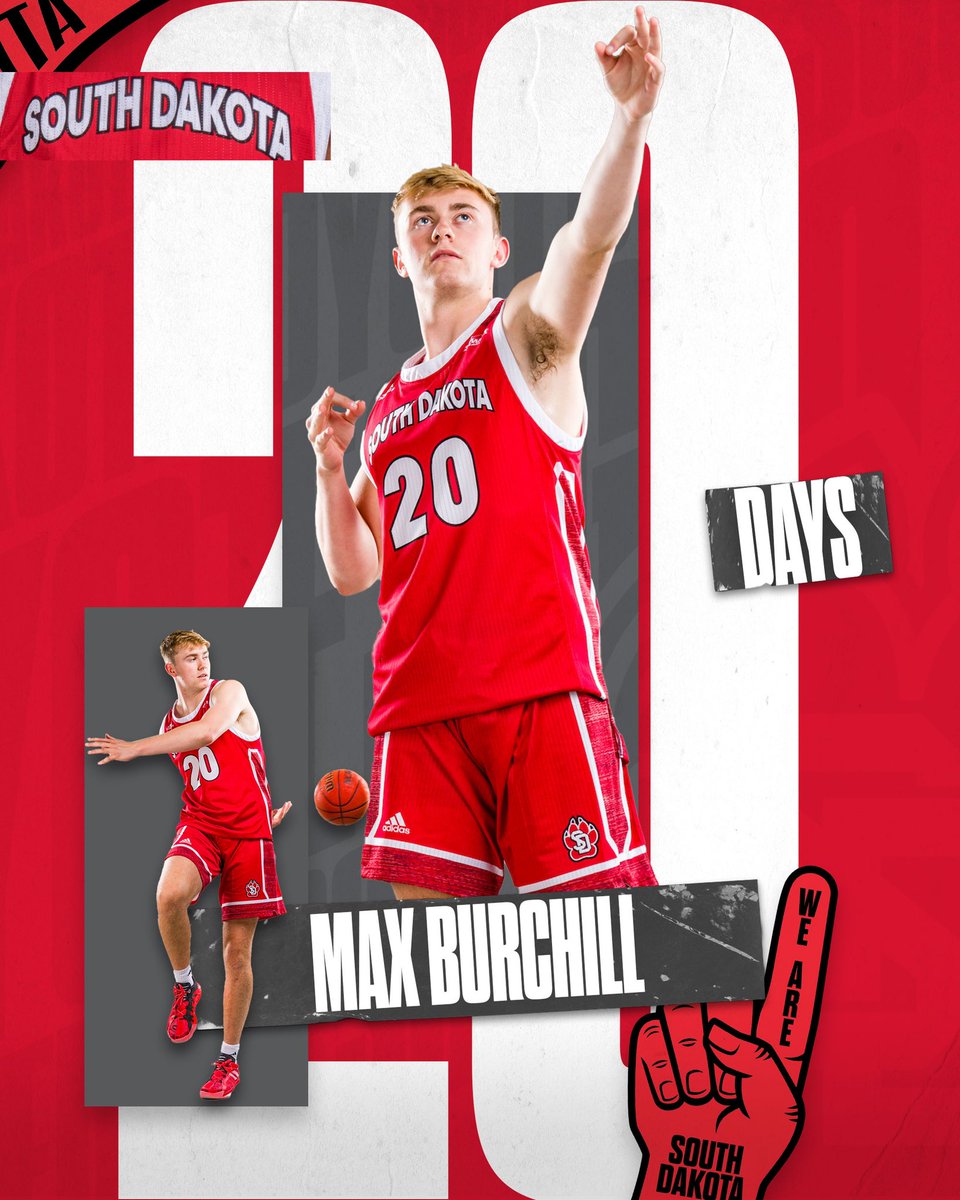 SDCoyotesMBB's tweet photo. Only 2⃣0️⃣ days until the first weekend of college basketball is HERE🤩

#GoYotes x #WeAreSouthDakota 🐾 https://t.co/kIhRsygPdx