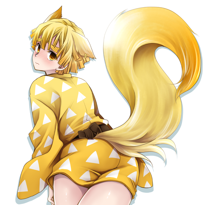 のめ🐈さんがTwitterに投稿した我妻善逸(鬼滅の刃)のイラスト。