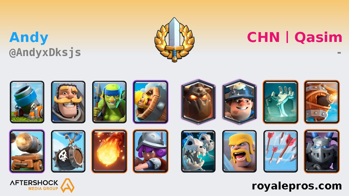 [12 Wins Grand Challenge Replay]

~●✨Andy✨●~ (<a href="/AndyxDksjs/">Andy ●_●✨</a>) vs CHN丨Qasim✨

Replays: statsroyale.com/watch/grand/16…

GC Logs: royalepros.com/viewprofile/9R…

Powered by <a href="/AMGinfluence/">Aftershock Media Group</a>