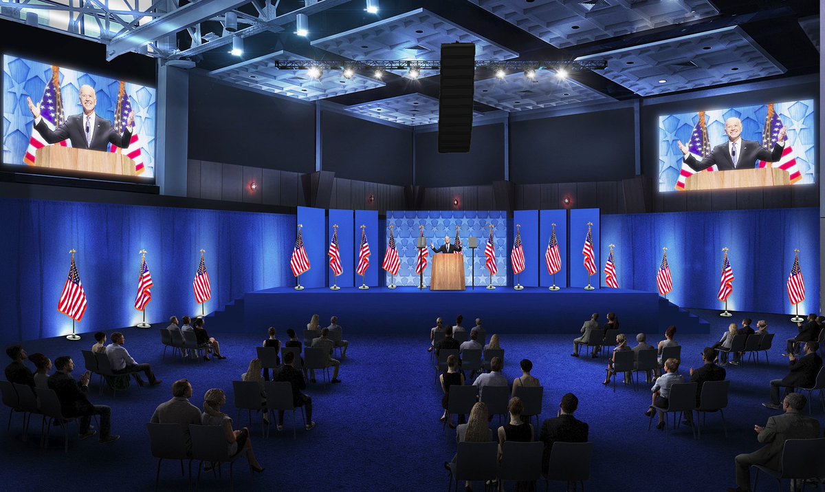 DesignAdaptive's tweet image. Huge thanks to production designer Bruce Rodgers - for allowing us to be a part of history by making us a part of his "Tribe" on this project. 
#renderingservices #environmentaldesign #broadcastdesign #bidenharris2020