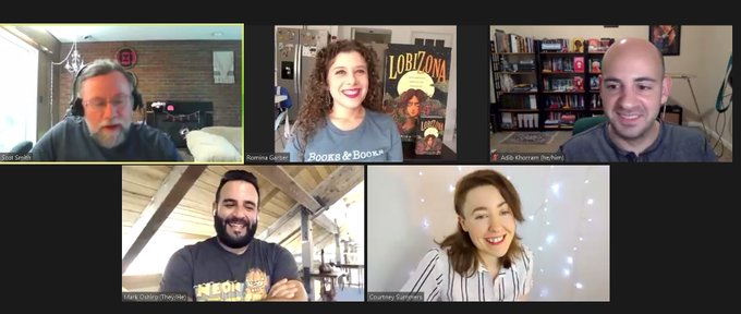 scotreads's tweet photo. I had a blast moderating today's panel Inner Spaces: Creating Compelling Characters Dealing with Tough Topics with authors @adibkhorram
@RominaRussell
@MarkDoesStuff
@courtney_s
I learned so much from these amazing writers & hope everyone else did, too. #yalsa20 @yalsa https://t.co/cGesScvudF