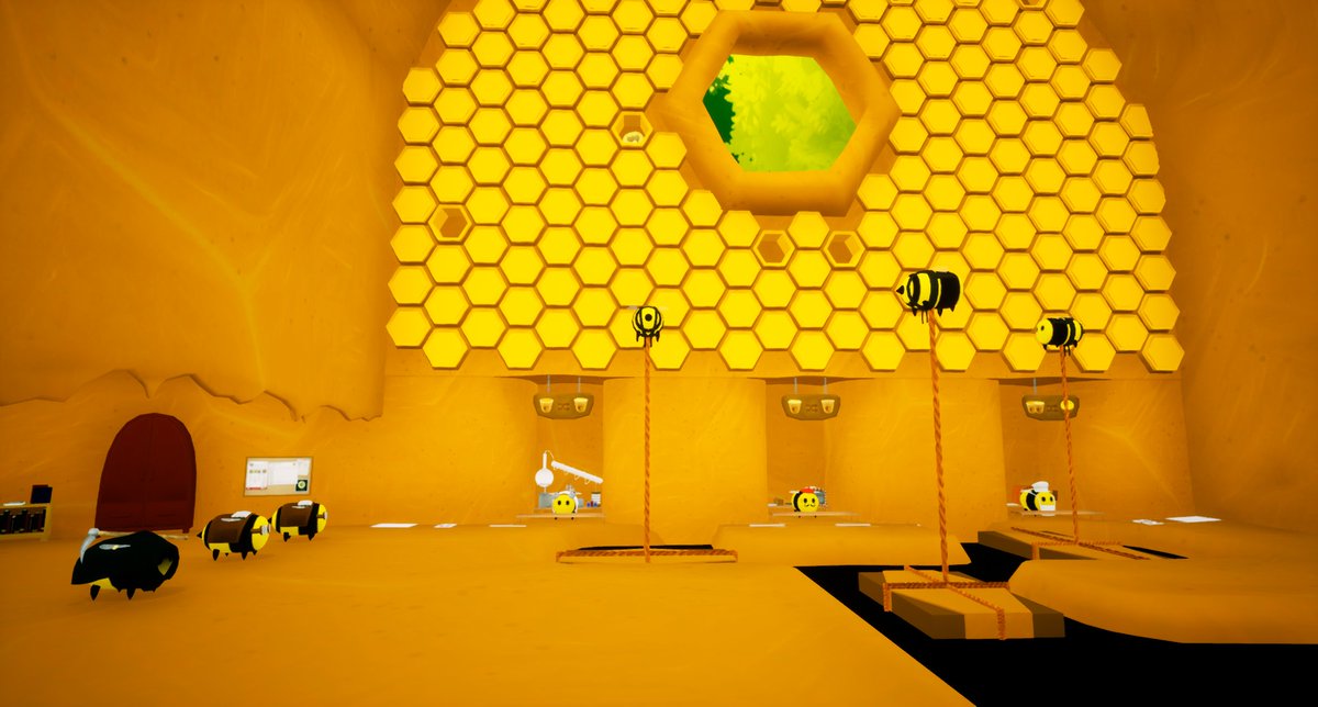 HiveMind_Game's tweet photo. Two new hives have opened for business, with moving and spinning platforms as they finish construction!

Buy Now! 
🐝https://t.co/a1H38hsNOp🐝

#hivemind #gamedev #indiedev #indiegamedev #solodev #indiegames #indiegame #indieworldorder #coop #partygame #3d #3dmodel #bees #steam https://t.co/4PSu3NcrrA