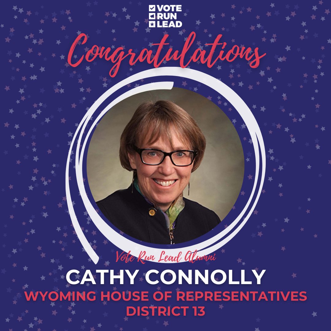 VoteRunLead's tweet photo. Congrats Cathy Connolly on being elected to the Wyoming House of Representatives to represent District 13! 

#RepresentationMatters #ElectMoreWomen #WomeninPolitics #VoteRunLead #VoteRunLeadAlum

Keep going! https://t.co/cdk81i5VNl