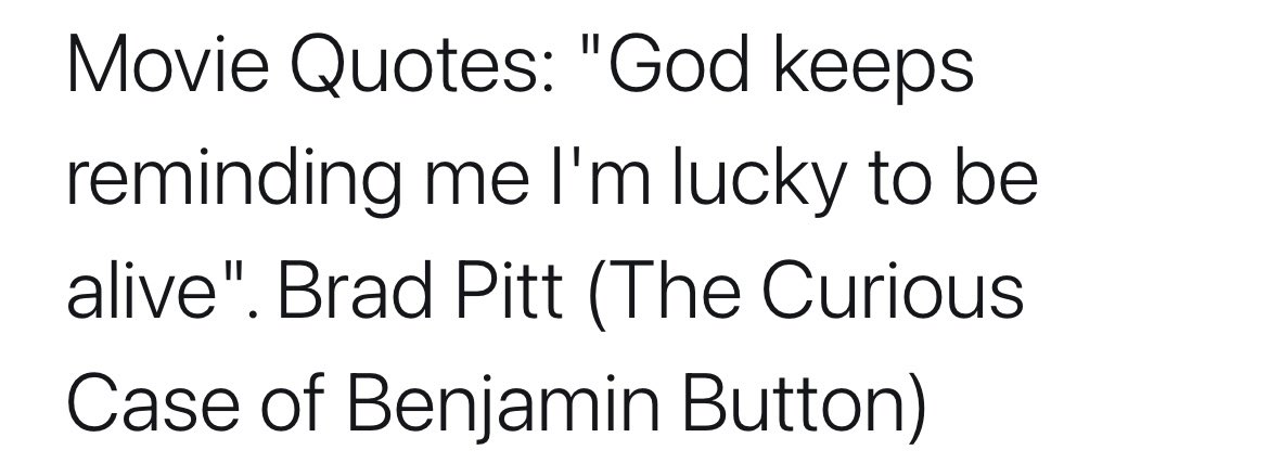 CS3Rhys's tweet photo. Since March, I have watched The Curious Case of Benjamin Button many times. I always enjoyed the movie, but I love it even more this year. https://t.co/K9AWhvFgmy