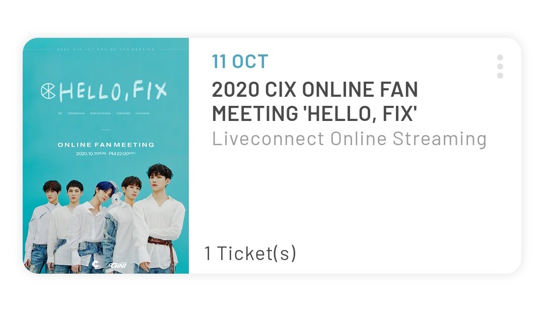 PartKingp's tweet photo. 11102020
2020 CIX ONLINE FAN MEETING 'HELLI, FIX' https://t.co/LRWGR4tyDs