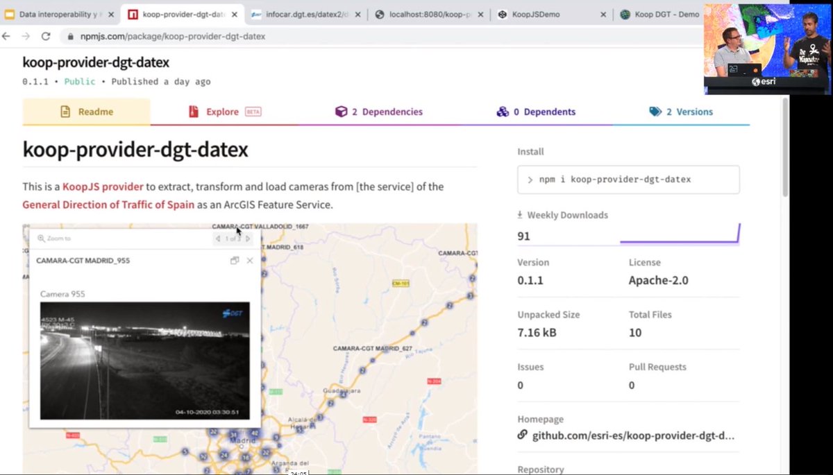 Esri_Spain's tweet photo. 🌍Demo! #Koop nos va a ayudar a visualizar datos de otros sistemas en #ArcGIS como de manera nativa, pero haciendo una transformación al vuelo y sin necesidad de almacenar el dato en ArcGIS. #OpenSource #GeoDevelopers #Datascience https://t.co/NO8M9prY5i